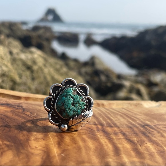 Sterling Silver & Turquoise Native American Style Ring, Size 5.25